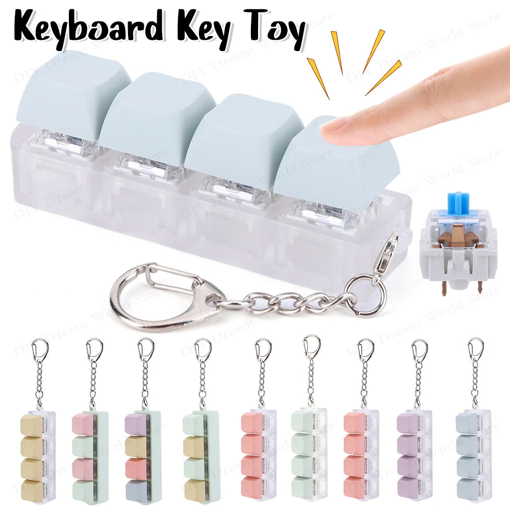 Nova Click-Key Quad Fidget Keychain – Mechanical Tactile Toy