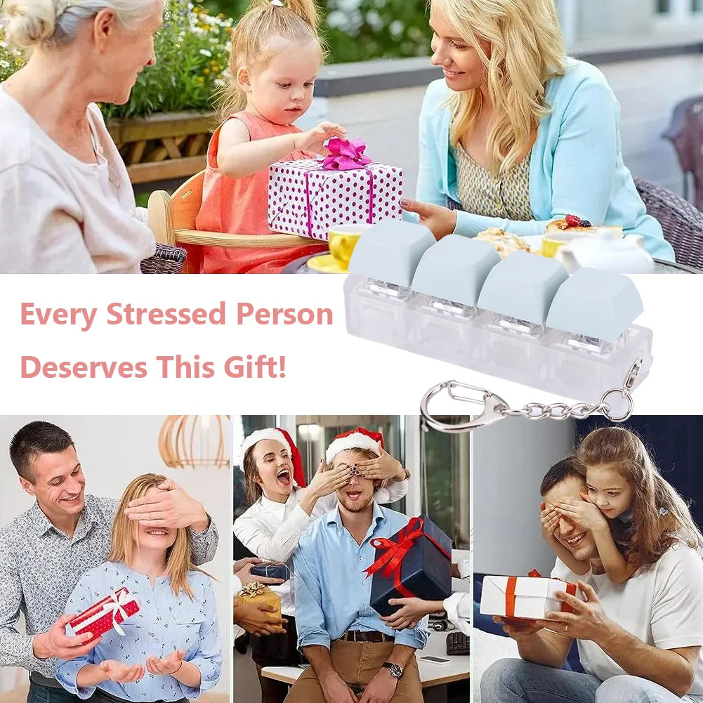 Nova Click-Key Quad Fidget Keychain – Mechanical Tactile Toy