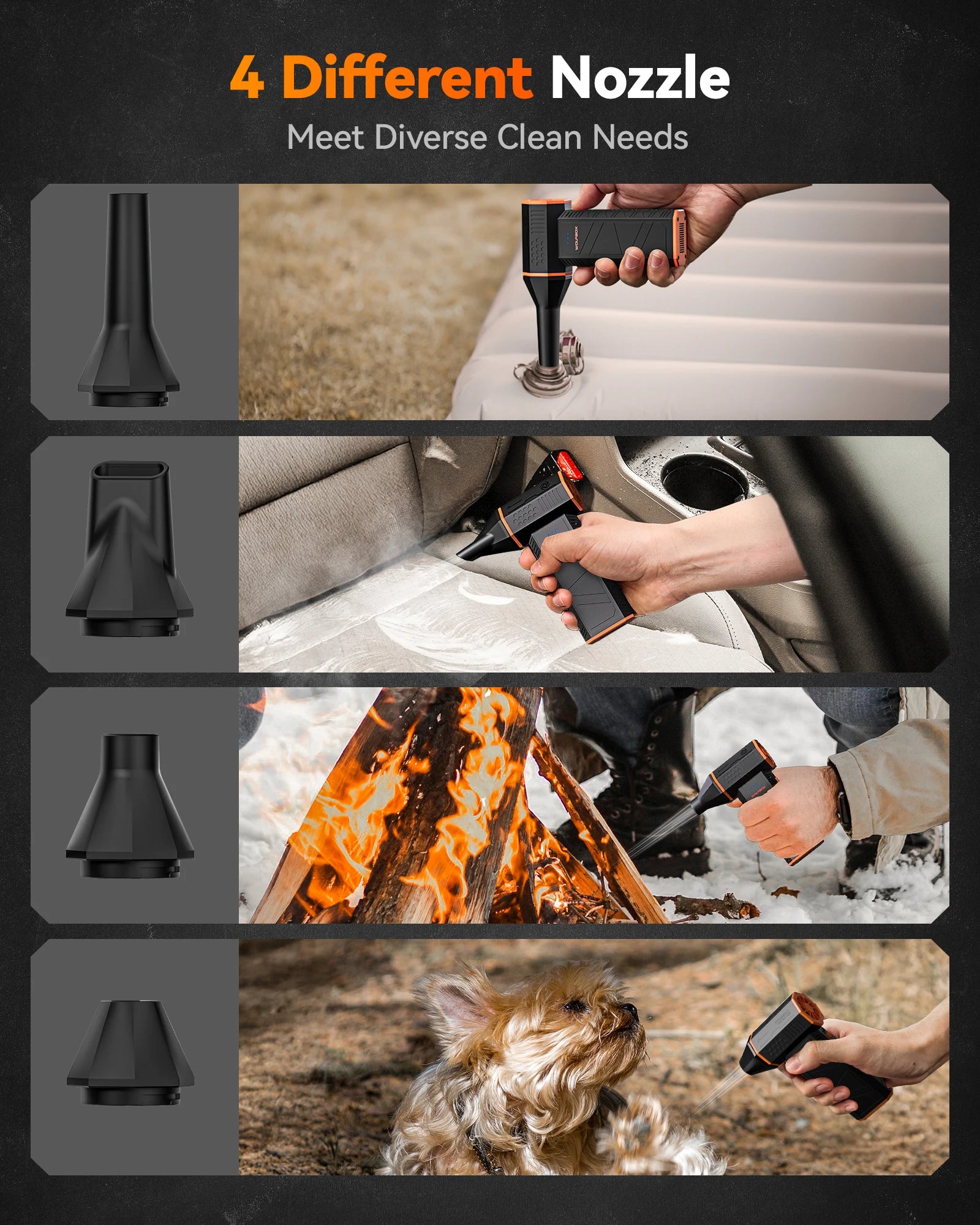 WOLFBOX MF50 Electric Air Duster Air Blower - 110000RPM